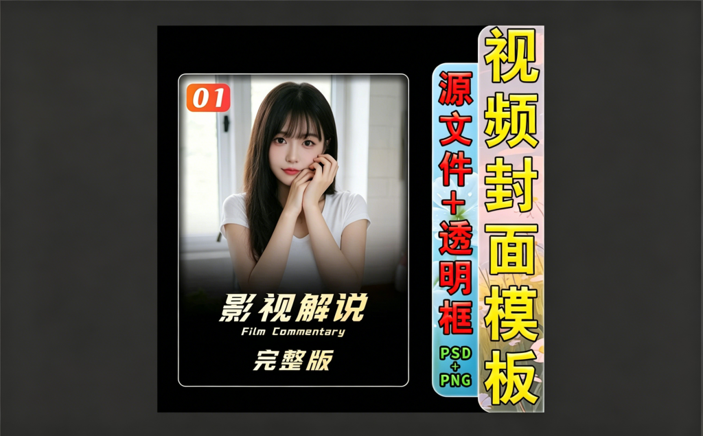 影视电影解说剪辑短视频主页封面模板psd源文件+字体文件热门资源站 | 免费共享网盘资源平台优资源站