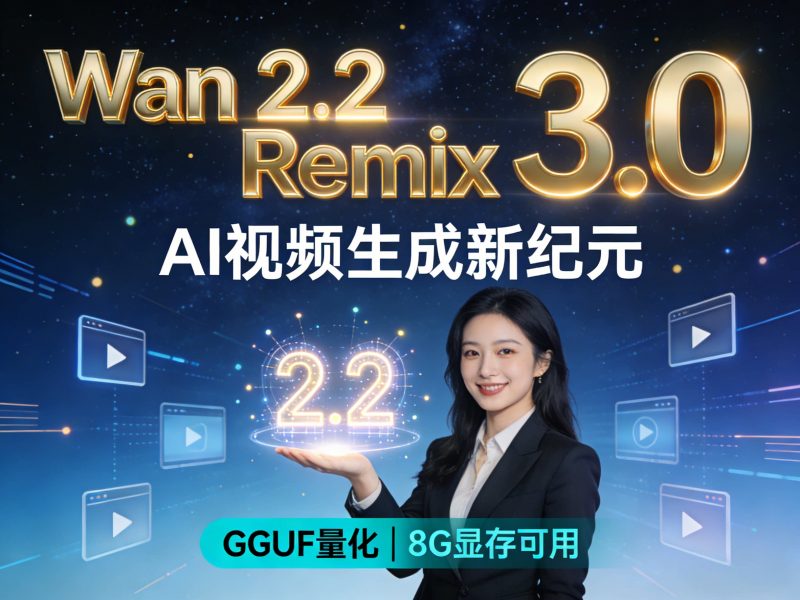 Wan 2.2 Remix3.0视频生成软件整合包 文字或图像生视频 无限时长热门资源站 | 免费共享网盘资源平台优资源站
